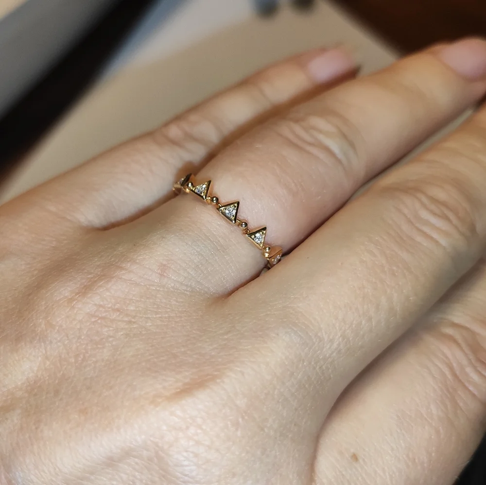 Bony Levy 18K Diamond Diamond Accent Triangular Station Crown Ring